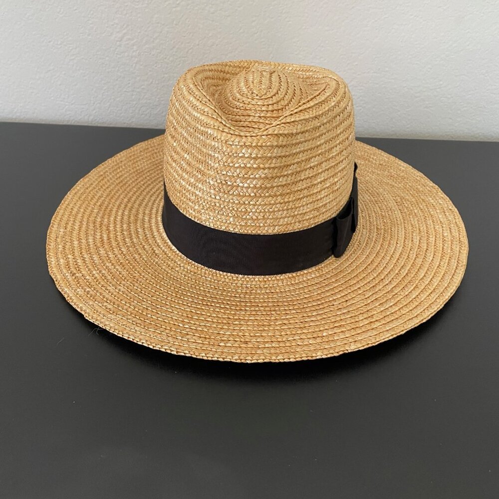 EUC Brixton Joanna Hat Straw Beach Sun Hat UPF 50 Size Medium in Honey - Picture 9 of 14